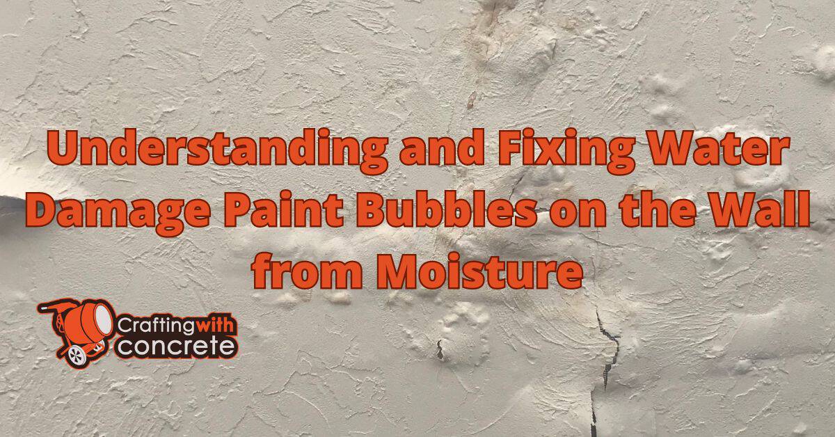 Water damage paint bubbles on wall from moisture