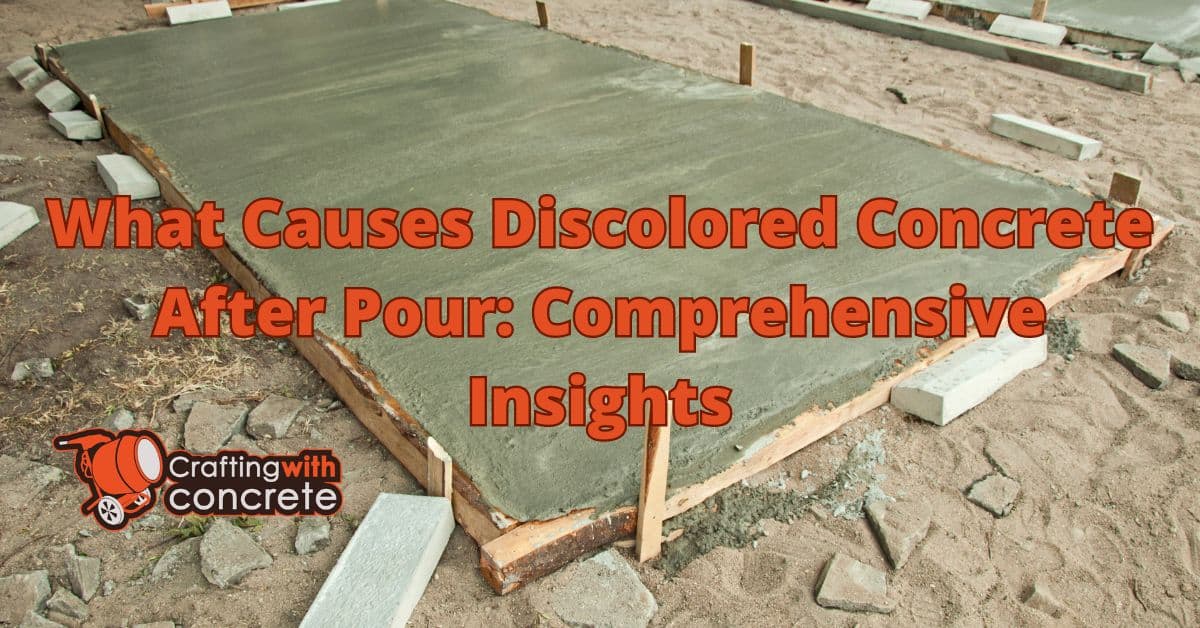 What causes discolored concrete after pour