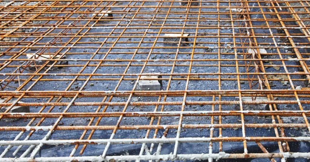 Where should rebar be in concrete slab