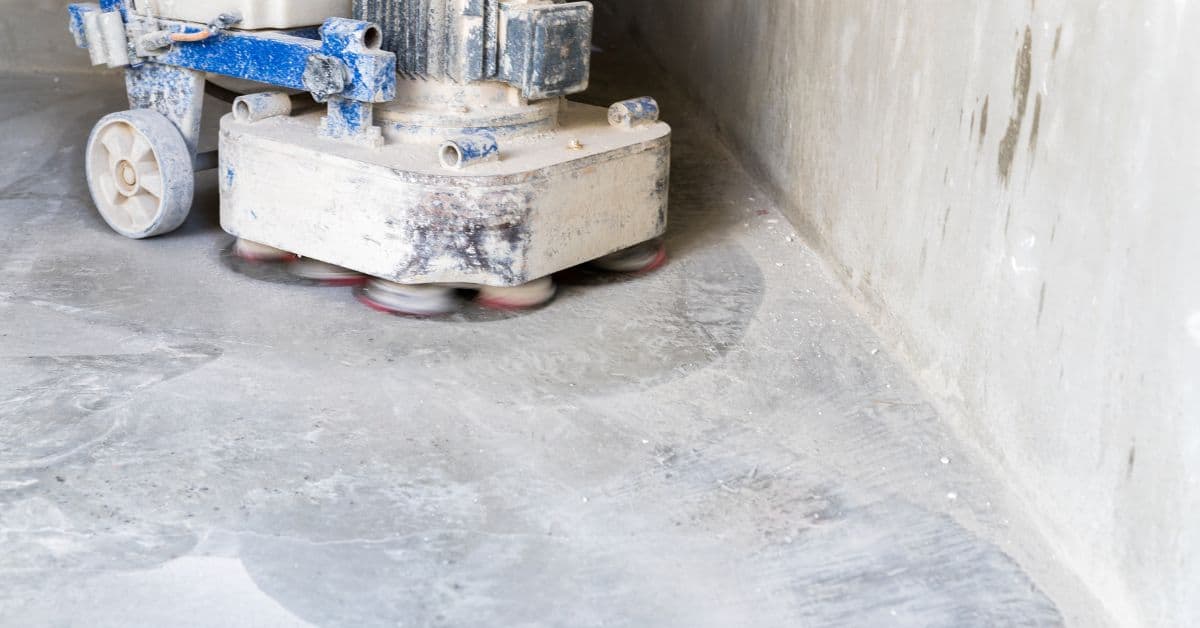 Concrete floor grinding machine smoothing floor surface