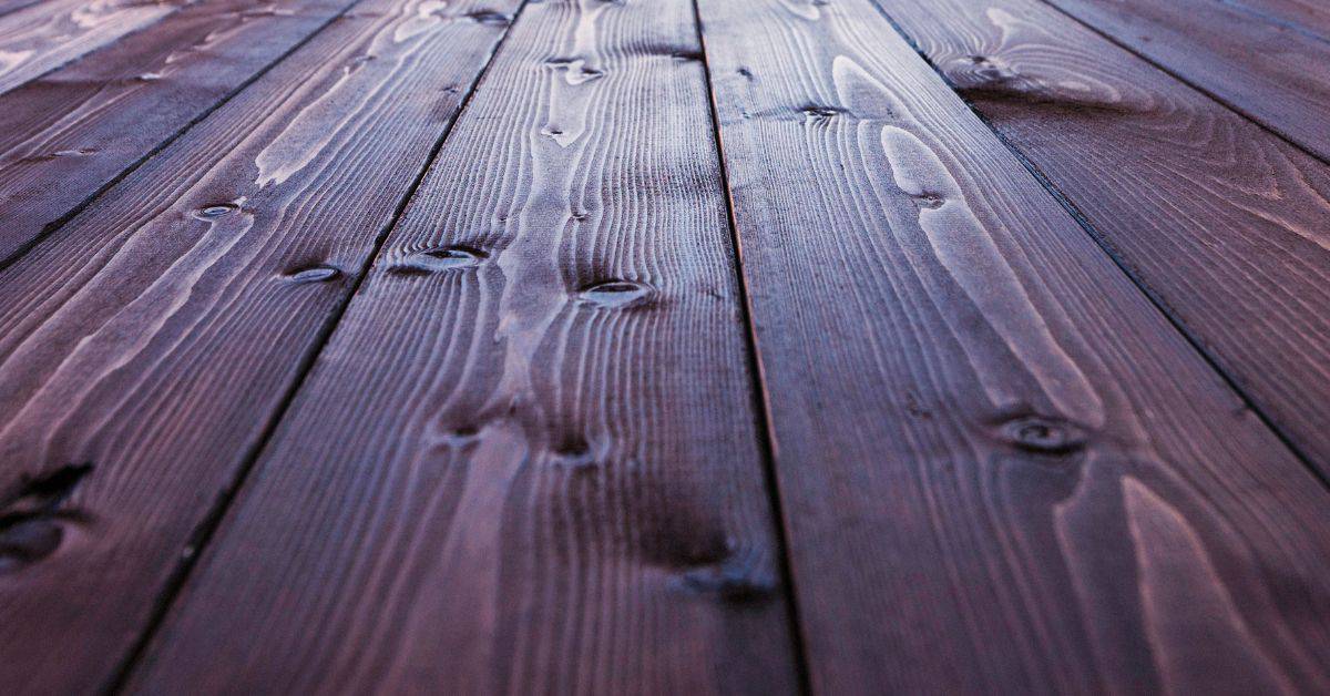 Closeup of smooth wooden planks with visible grain patterns