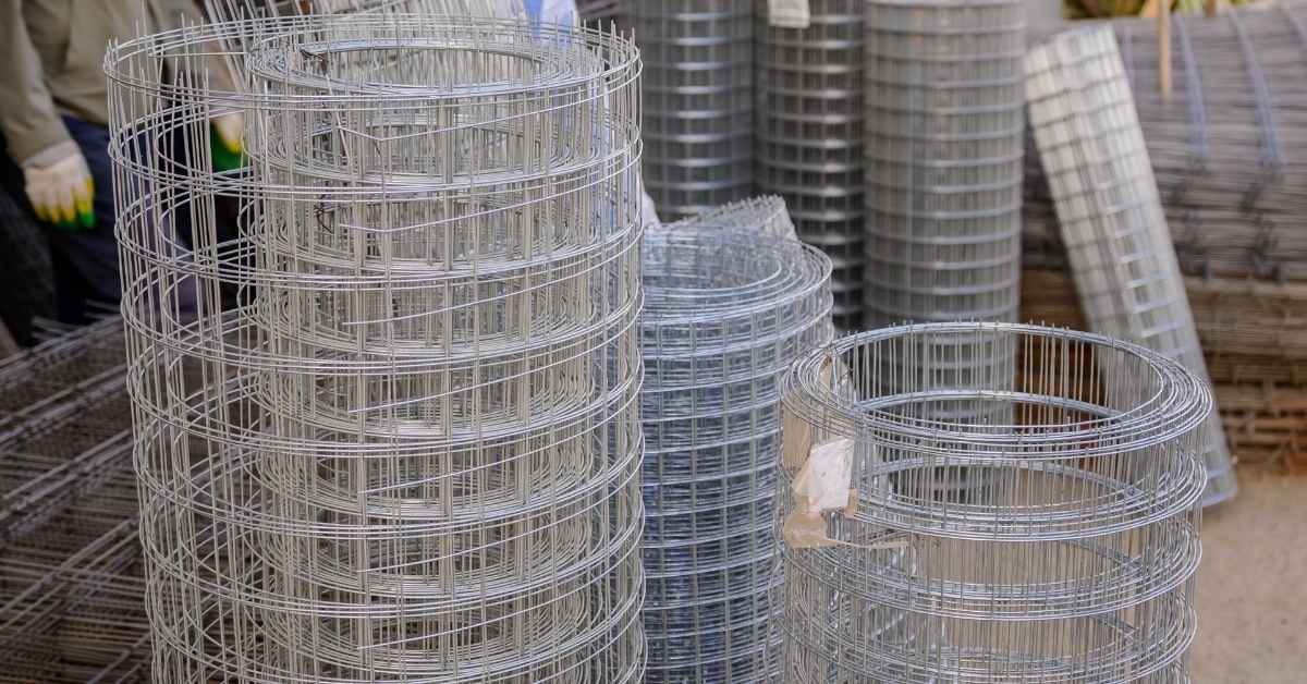 Rolled wire mesh materials for construction use
