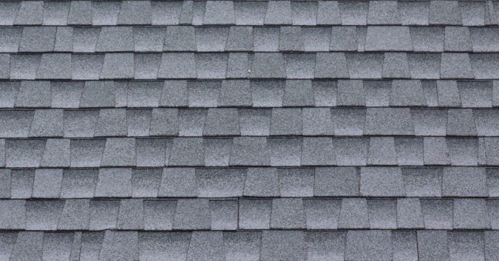 Close-up of gray asphalt shingle roof