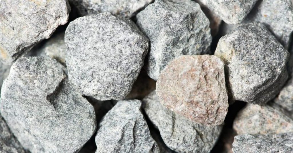 close-up of various sized crushed concrete aggregate stones