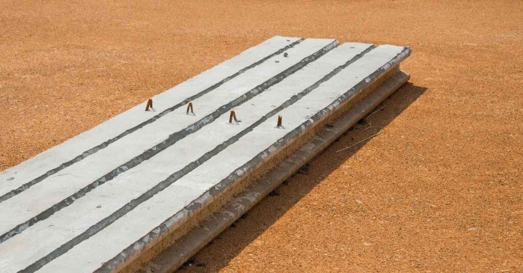 Concrete precast panel with metal rebar rods