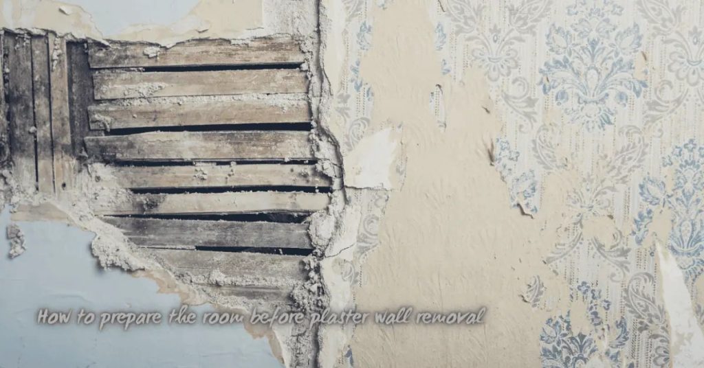 Exposed wooden lath behind damaged plaster wall