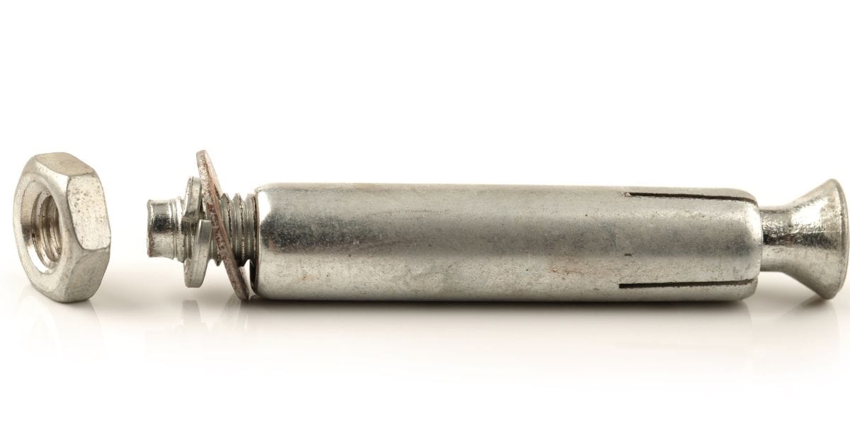 metal expansion anchor bolt with nut and washer