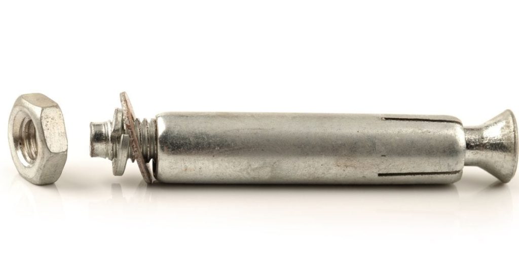metal expansion anchor bolt with nut and washer